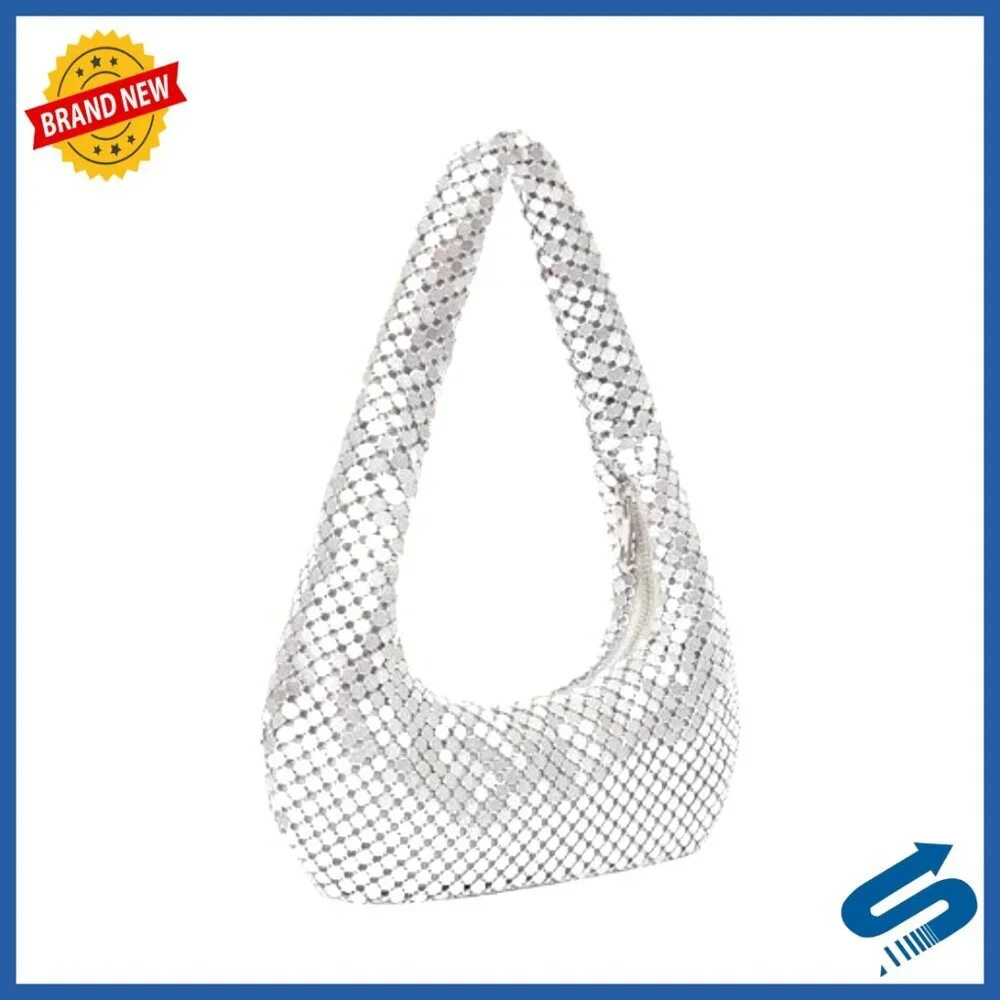 Metallic Glitter Sequin Hobo Bag Evening Party Elegant Chic Handbag